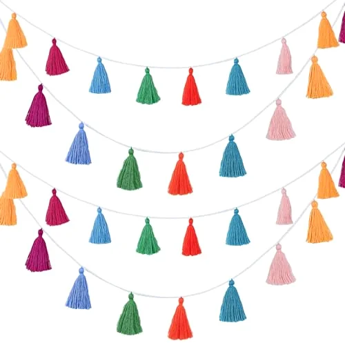 Rainbow Tassel Garland for Classroom