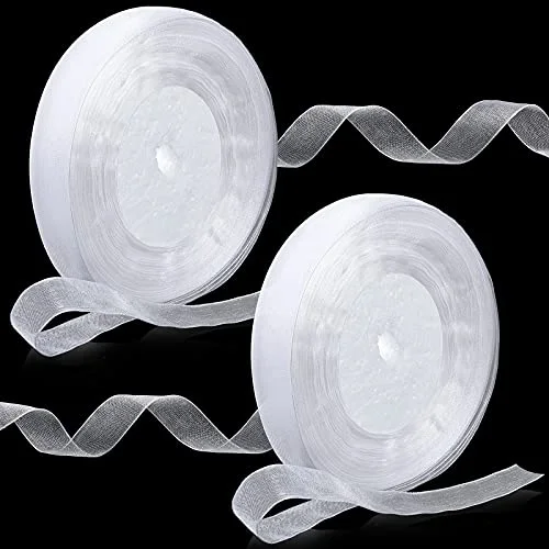 White Sheer Organza Ribbon for Gift Wrapping
