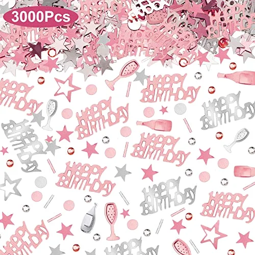 Rose Gold Birthday Confetti for Table Stars Birthday