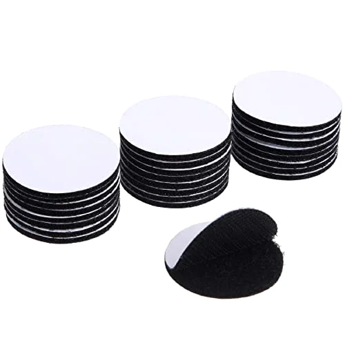 2 Inch Referee Patch Hook and Loop Dots Black Self Sticky