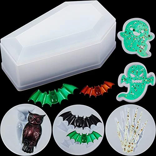 Halloween Resin Coffin Molds Coffin Box Bat Owl Skull