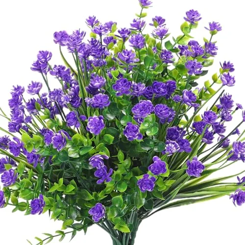12 Bundles Artificial Flowers Outdoor