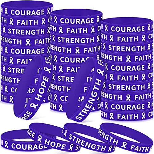 Purple Ribbon Awareness Silicone Bracelets Epilepsy