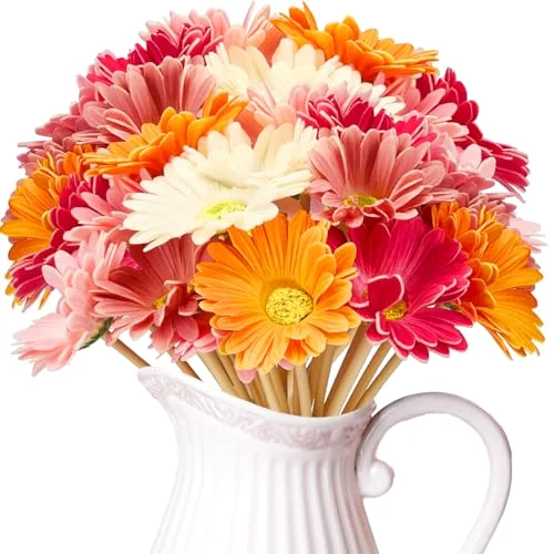 Artificial Gerbera Daisies Flowers 15 in Fake Daisy