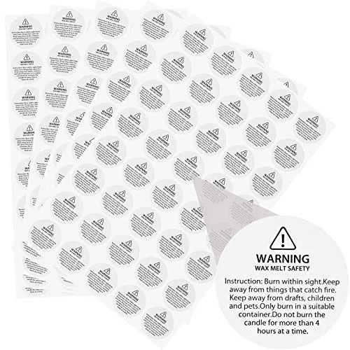 Candle Warning Labels Candle Warning Stickers 1.2 Inch