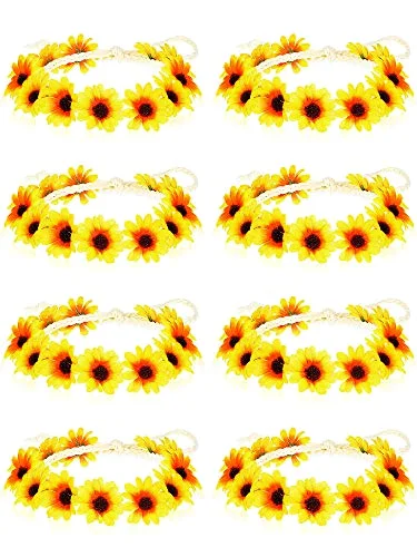 Sunflower Headbands for Women Crown Daisy Flower Hair
