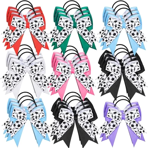 Soccer Bows Hair Ties Elastic Soccer Ball Hair
